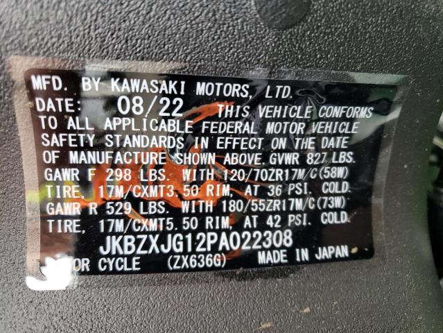 2023 KAWASAKI ZX636 K - JKBZXJG12PA022308