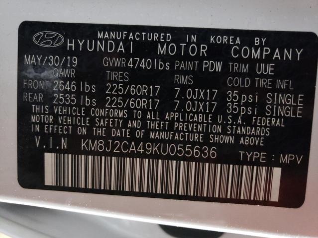 KM8J2CA49KU055636 | 2019 HYUNDAI TUCSON SE