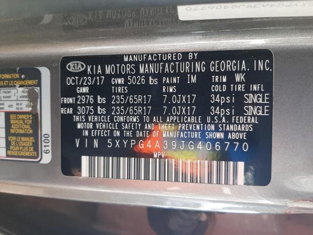 5XYPG4A39JG406770 KIA SORENTO LX