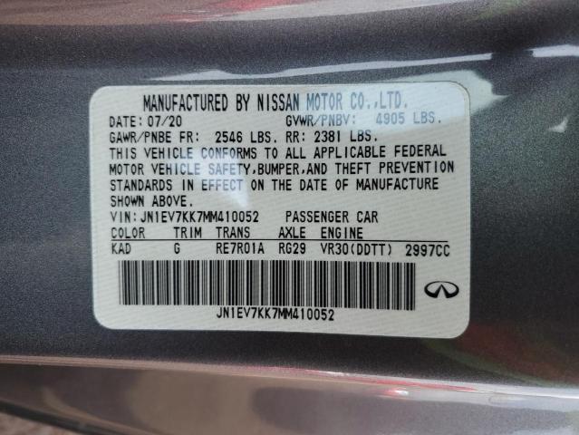 2021 INFINITI Q60 LUXE - JN1EV7KK7MM410052
