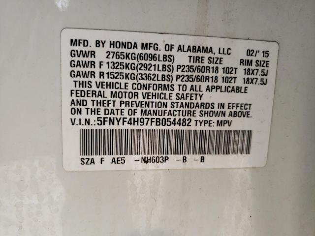 2015 HONDA PILOT TOUR - 5FNYF4H97FB054482