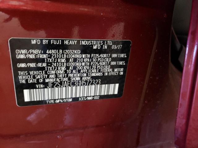 2017 SUBARU FORESTER 2 - JF2SJAEC3HH572323