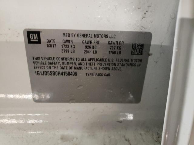 2017 CHEVROLET SONIC LT - 1G1JD5SB0H4150496