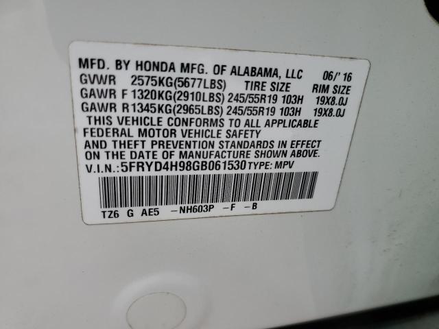 2016 ACURA MDX ADVANC - 5FRYD4H98GB061530