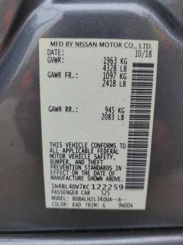 1N4BL4DV7KC122259 Nissan ALTIMA SV