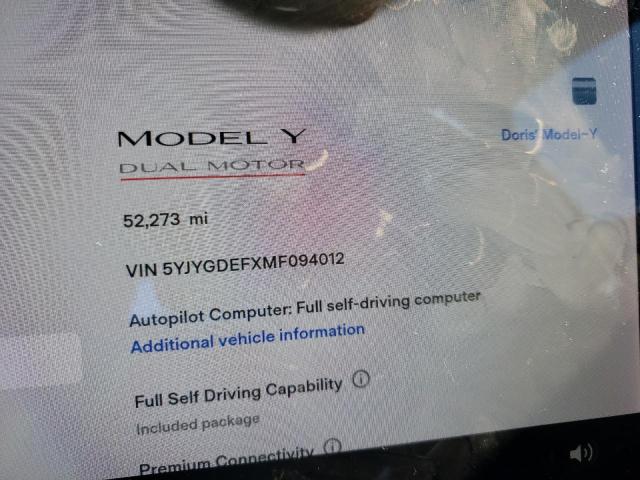 5YJYGDEFXMF094012 Tesla Model Y