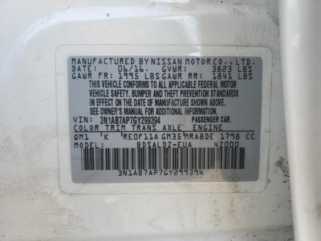 3N1AB7AP7GY299394 Nissan SENTRA S
