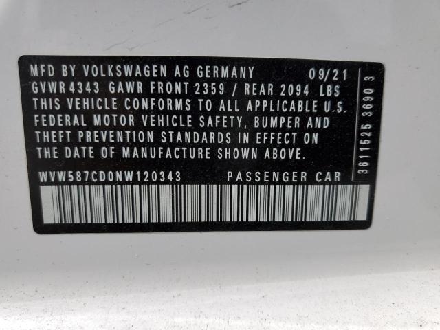 2022 VOLKSWAGEN GTI AUTOBA - WVW587CD0NW120343