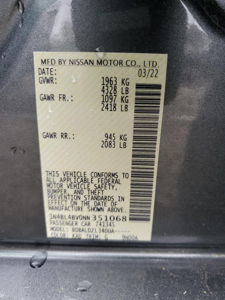 1N4BL4BV0NN351068 NISSAN ALTIMA 2022