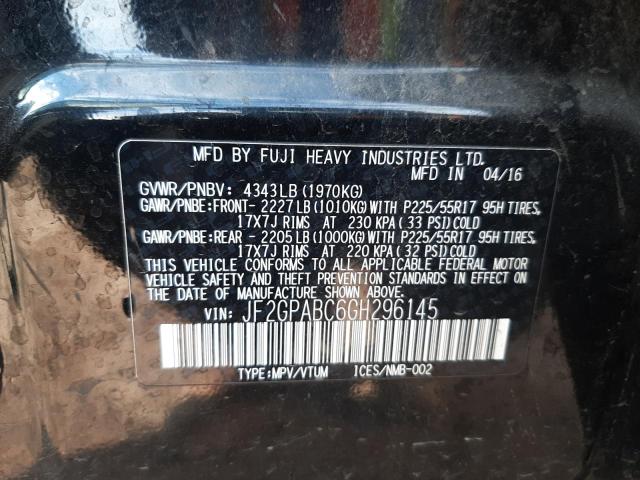 JF2GPABC6GH296145 Subaru Crosstrek Premium