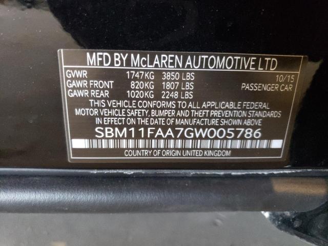 2016 MCLAREN AUTOMOTIVE 650S SPIDE SBM11FAA7GW005786
