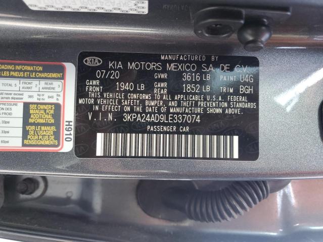 3KPA24AD9LE337074 KIA RIO LX