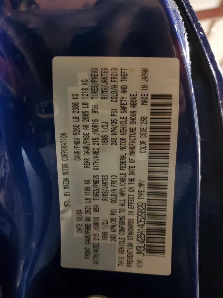 2004 Mazda Mpv Wagon VIN: JM3LW28A140529829 Lot: 49152984