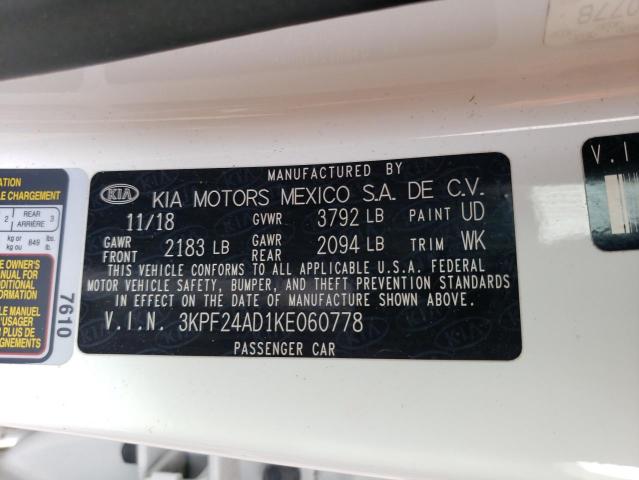 3KPF24AD1KE060778 KIA FORTE FE
