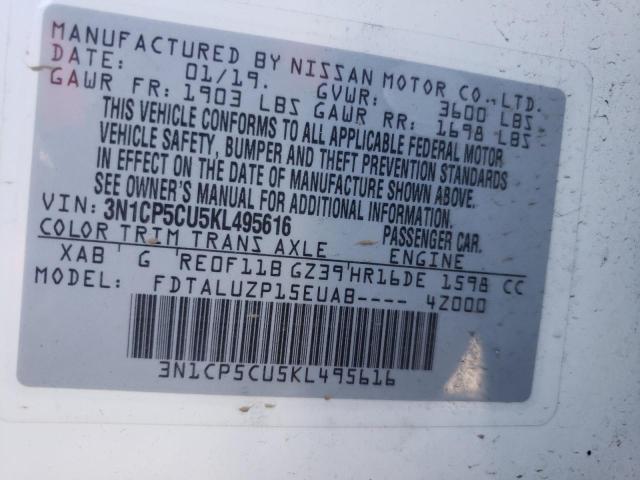 3N1CP5CU5KL495616 Nissan KICKS S