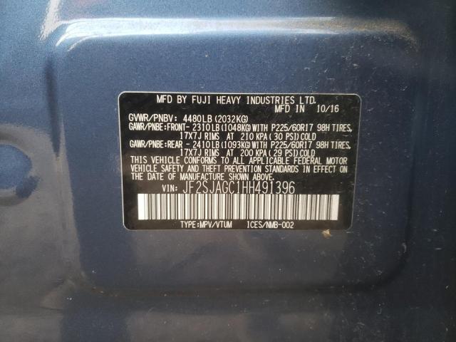 2017 SUBARU FORESTER 2 - JF2SJAGC1HH491396