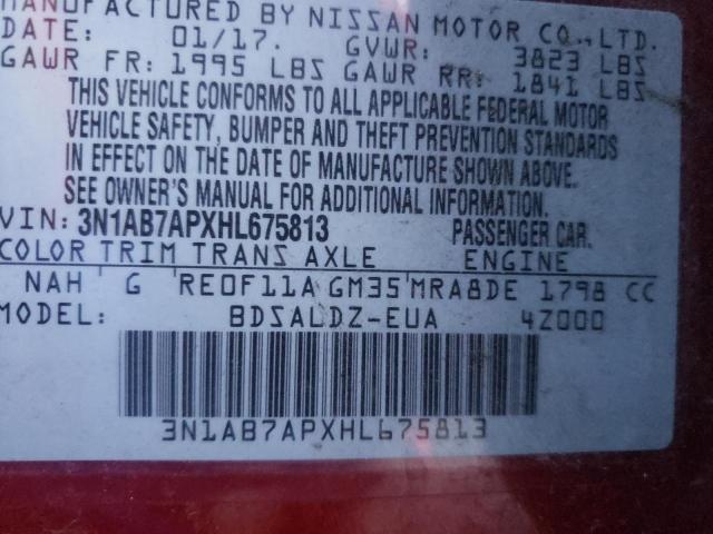 3N1AB7APXHL675813 Nissan SENTRA S