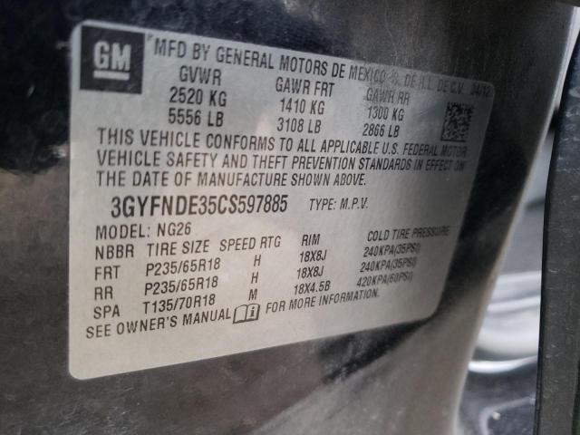 3GYFNDE35CS597885 Cadillac Srx Luxury Collection