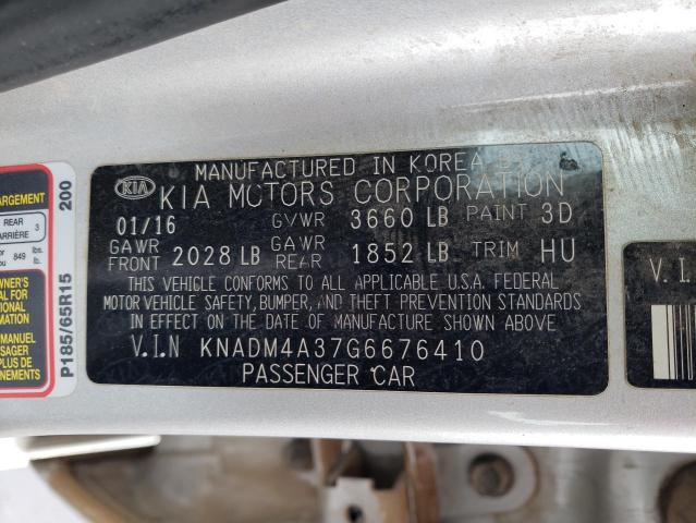 KNADM4A37G6676410 KIA RIO LX