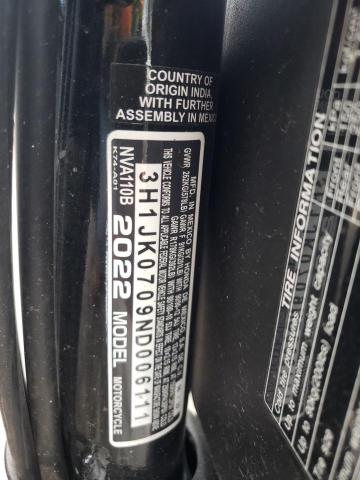 2022 HONDA NVA110 B - 3H1JK0709ND006111