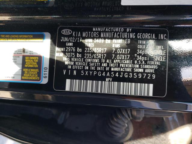 5XYPG4A54JG359729 KIA SORENTO LX