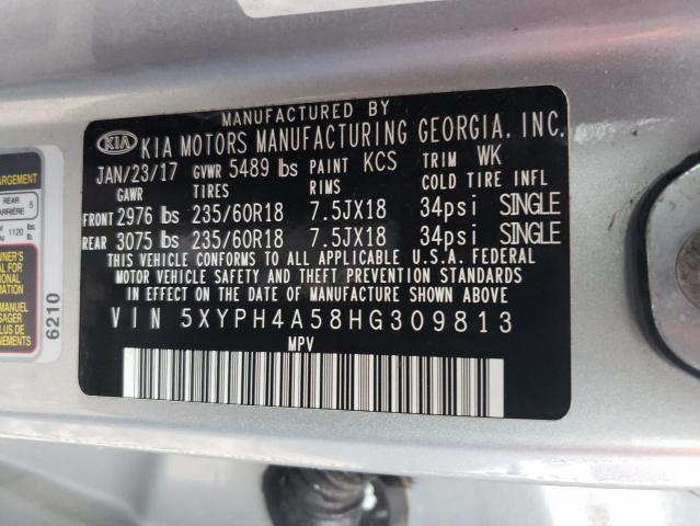 5XYPH4A58HG309813 KIA SORENTO EX