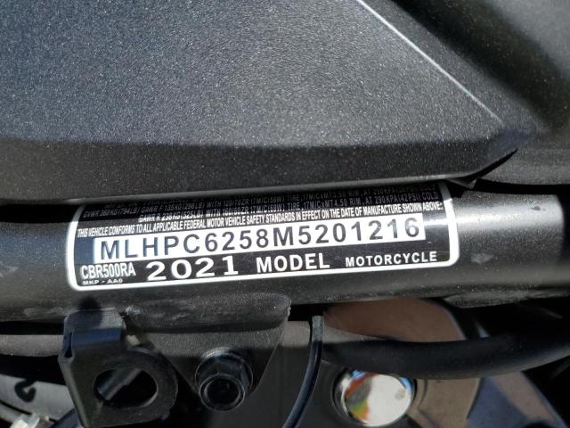2021 HONDA CBR500 RA - MLHPC6258M5201216