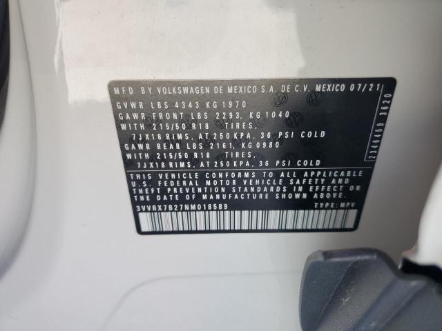 2022 VOLKSWAGEN TAOS SE - 3VVRX7B27NM018589