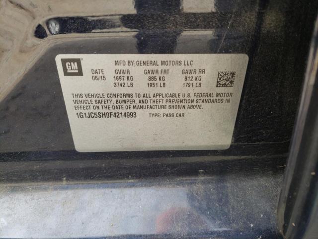 2015 CHEVROLET SONIC LT - 1G1JC5SH0F4214993