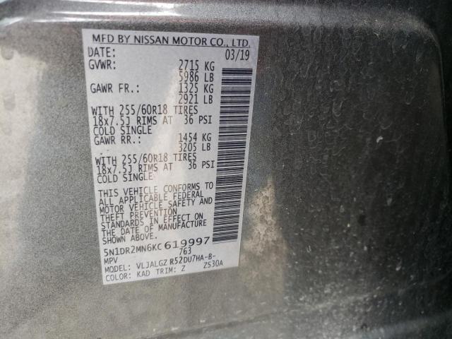5N1DR2MN6KC619997 Nissan Pathfinder S