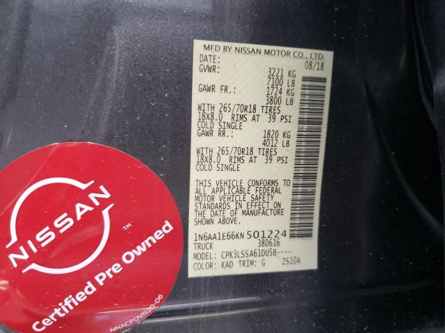 2019 NISSAN TITAN PLAT - 1N6AA1E66KN501224