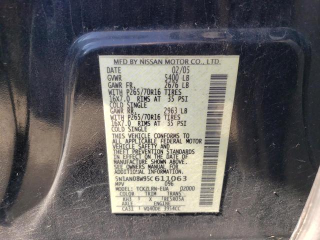 5N1AN08W95C611063 Nissan Xterra Off Road