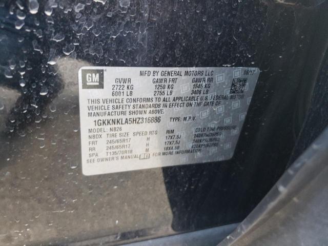 1GKKNKLA5HZ316886 GMC ACADIA SLE