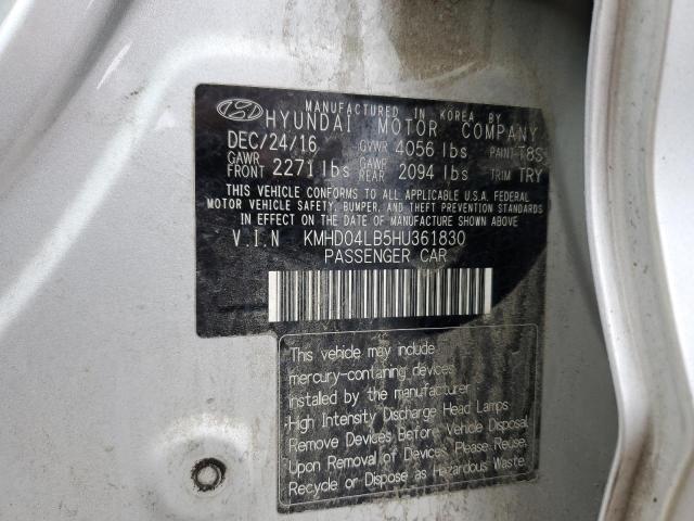 2017 HYUNDAI ELANTRA SP - KMHD04LB5HU361830
