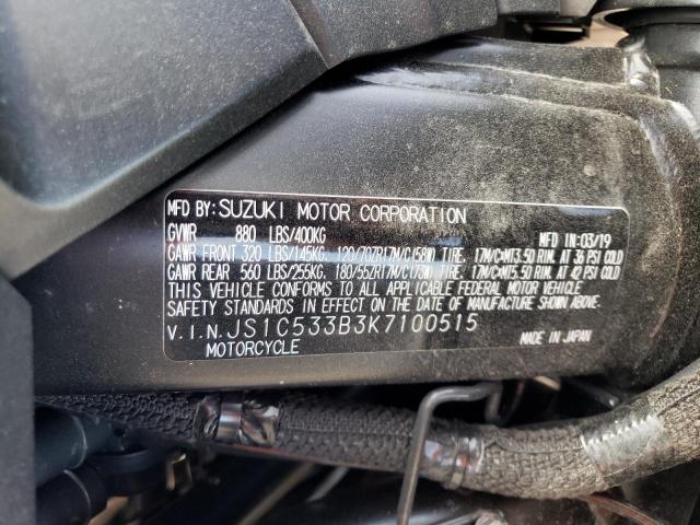 2019 SUZUKI GSX-S750 M - JS1C533B3K7100515