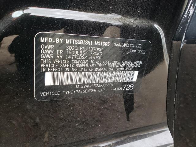 2022 MITSUBISHI MIRAGE ML32AUHJXNH006894