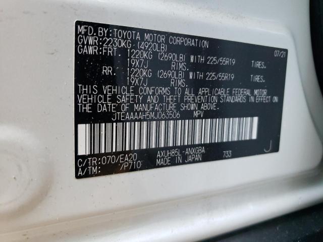 2021 TOYOTA VENZA XLE - JTEAAAAH5MJ063506