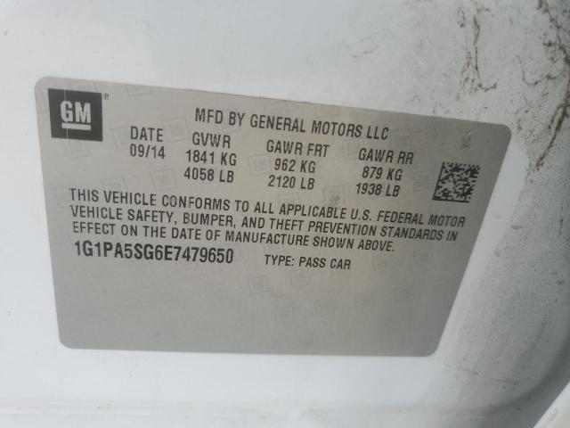 1G1PA5SG6E7479650 Chevrolet CRUZE LS