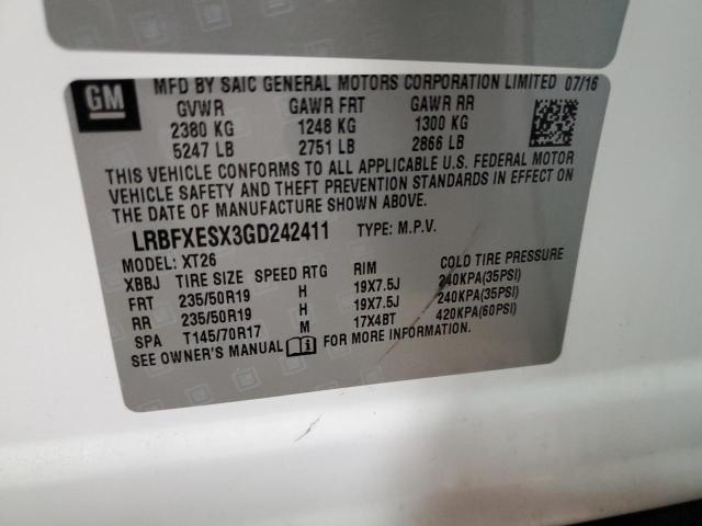 2016 BUICK ENVISION P - LRBFXESX3GD242411