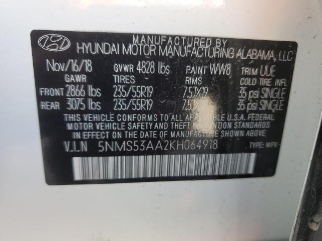 2019 HYUNDAI SANTA FE L - 5NMS53AA2KH064918