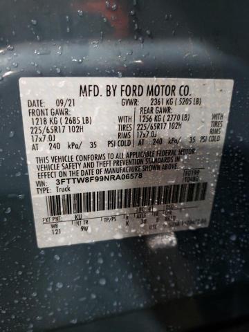 2022 FORD MAVERICK X - 3FTTW8F99NRA06578