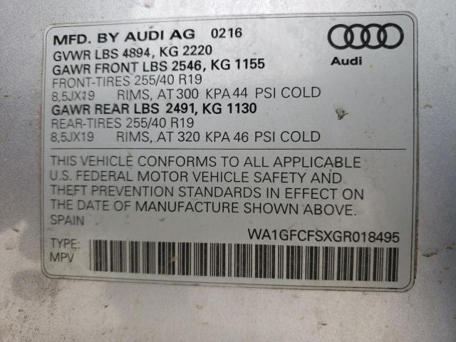 2016 AUDI Q3 PRESTIG - WA1GFCFSXGR018495