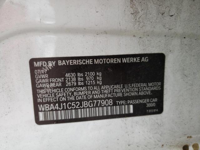 2018 BMW 430I GRAN - WBA4J1C52JBG77908