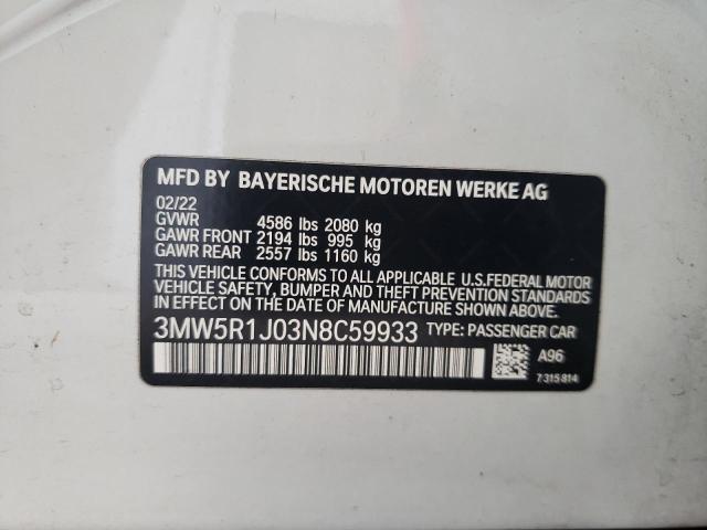 2022 BMW 330I - 3MW5R1J03N8C59933
