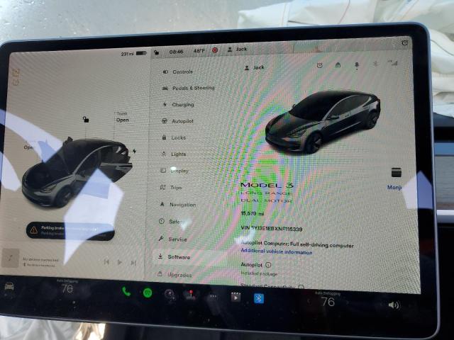 5YJ3E1EBXNF115339 Tesla MODEL 3