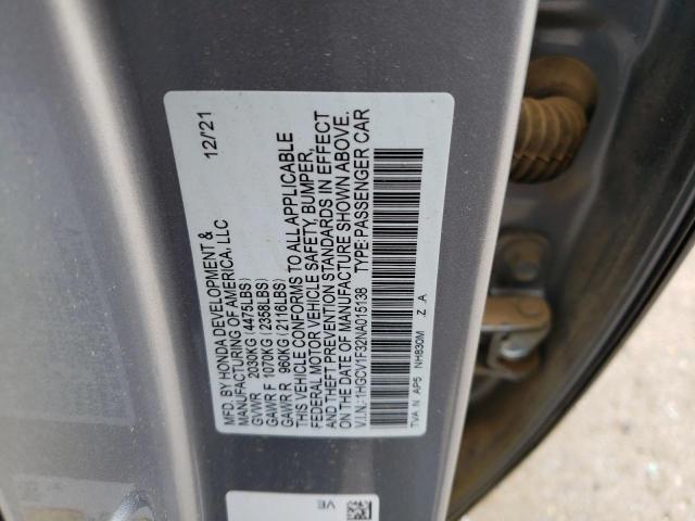 2022 HONDA ACCORD SPO - 1HGCV1F32NA015138