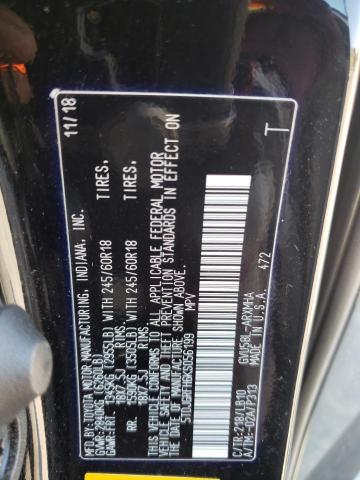 5TDJGRFH6KS056199 Toyota HIGHLANDER HYBRID