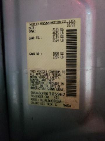 2022 NISSAN MAXIMA SV - 1N4AA6CV7NC505962