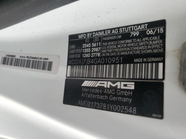 2016 MERCEDES-BENZ S 63 AMG - WDDXJ7JB4GA010951