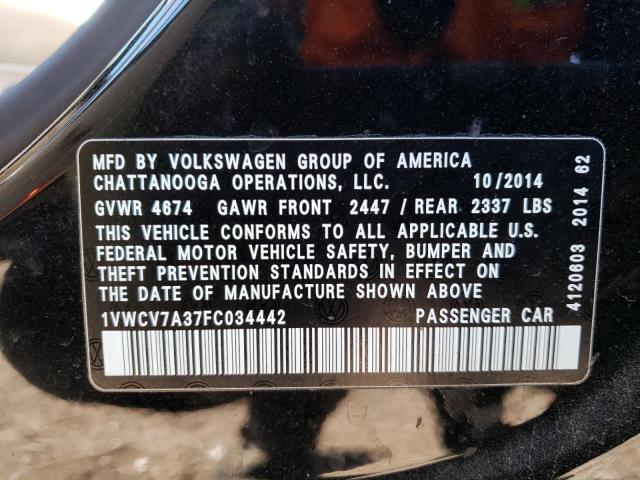 2015 VOLKSWAGEN PASSAT SEL - 1VWCV7A37FC034442